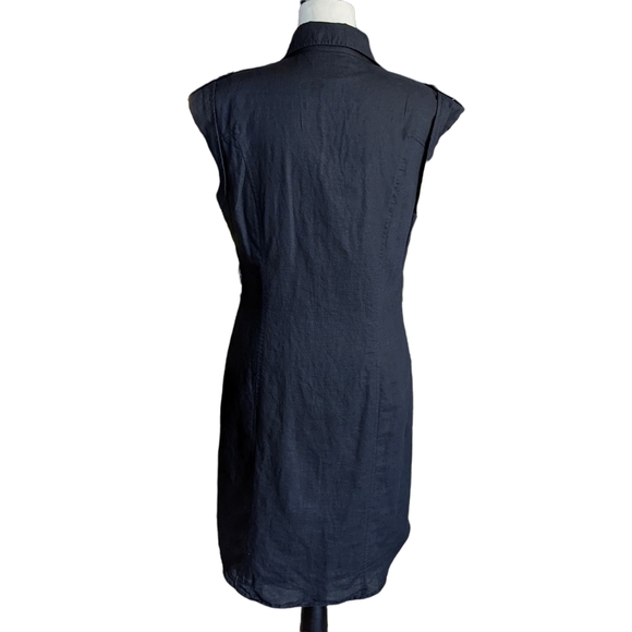 Spense Button Up Sleeveless Black Dress Size 8 - Picture 5 of 11